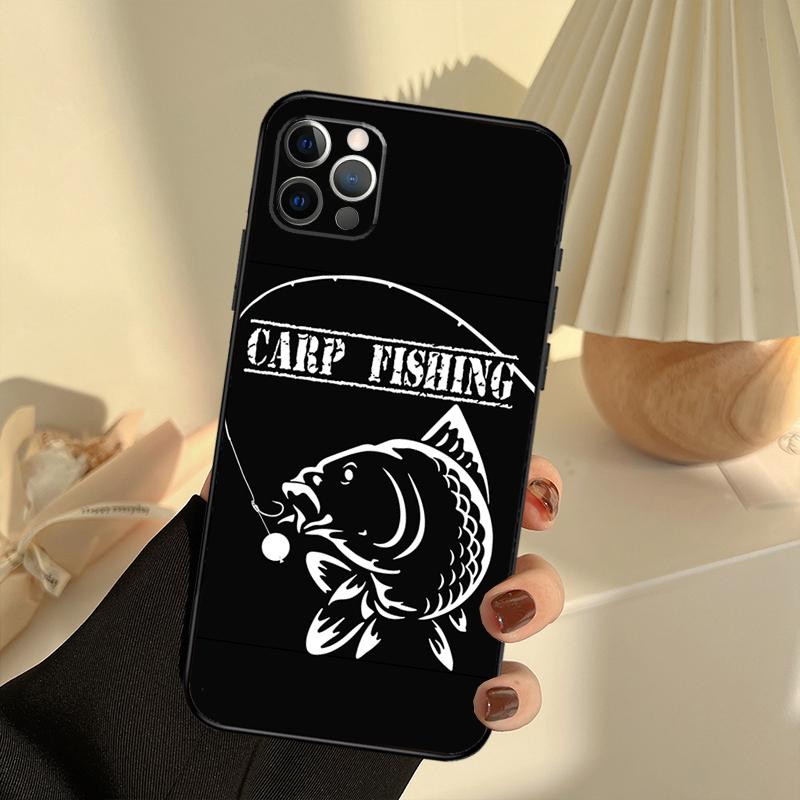 Carp Fish Fishing rod Hook Case For iPhone 11 12 13 14 15 16 Pro Max Cover For iPhone 13 12 Mini XR X XS Max Plus