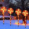 LED Solar Lollipop Garden Lights - Waterproof Outdoor Christmas Candy Decorative Lights for Lawn and Courtyard.
