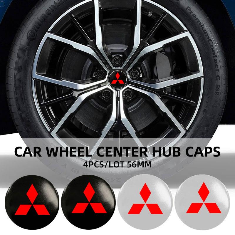56mm Car Wheel Center Hub Cap Rim Cover Emblem Stickers for Mitsubishi Lancer ASX Outlander Pajero Evolution Car Accessories
