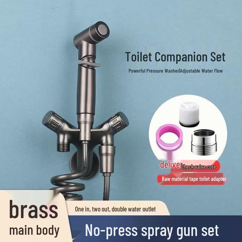 

TLXT Bathroom High-Pressure Spray Gun with Toilet Angle Valve Set