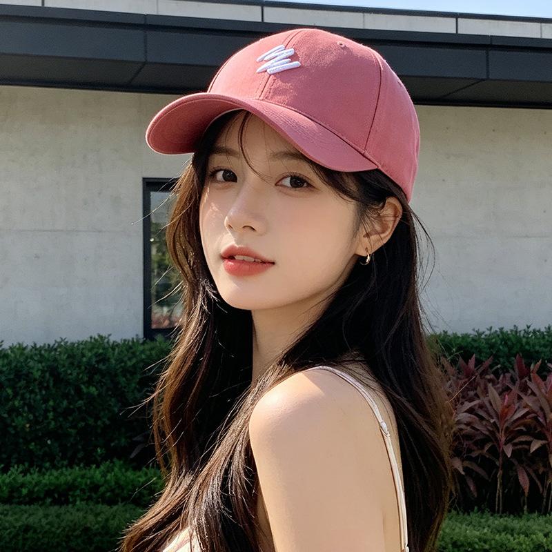 Fashion Hat, American letter embroidered duckbill cap for women, spring/summer wide-brimmed deepened face-flattering sun-shield baseball cap for men