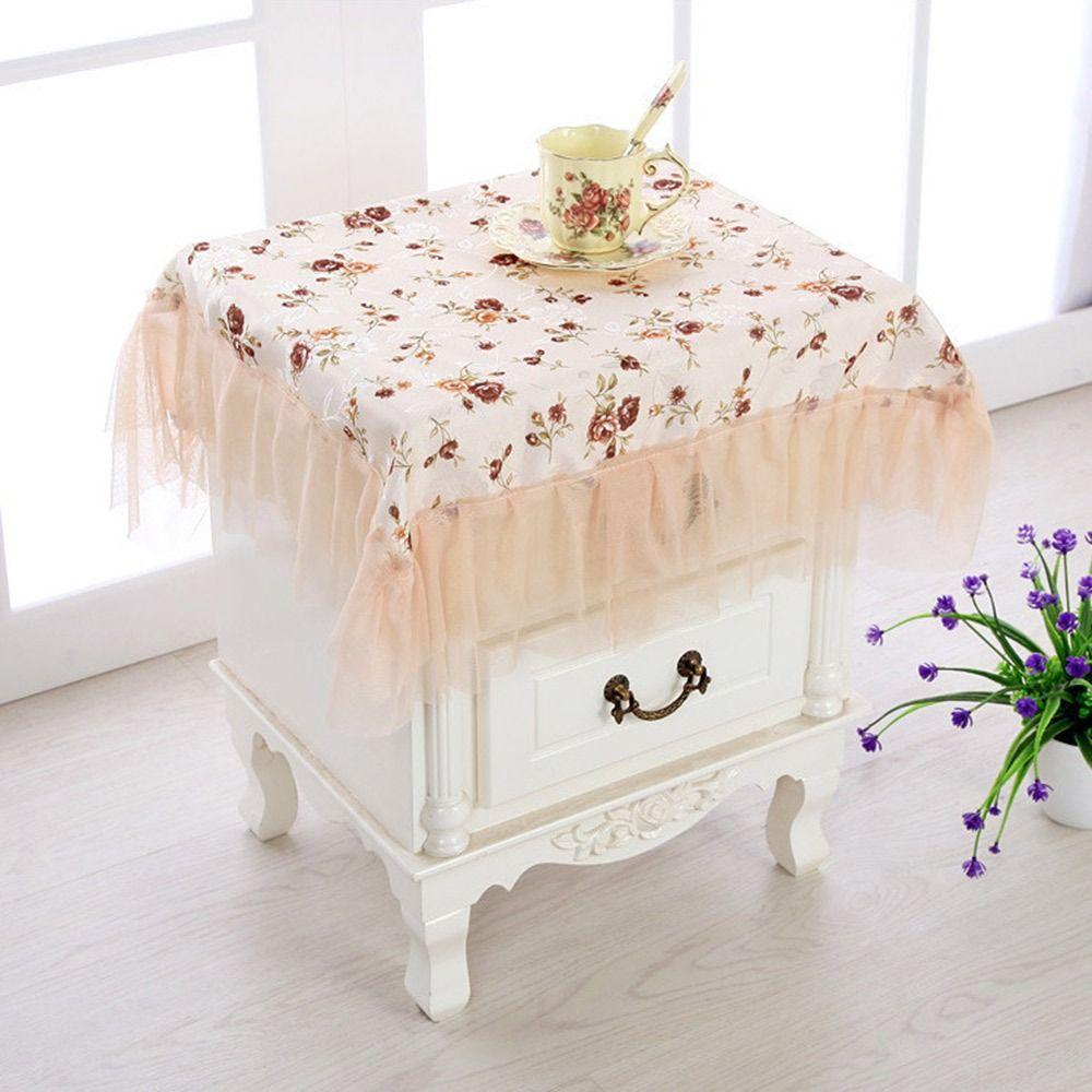 Dustproof Bedside Cabinet Tablecloth 75*80cm Universal Rectangular Table Cover Nappe Bedside Table Sleeve