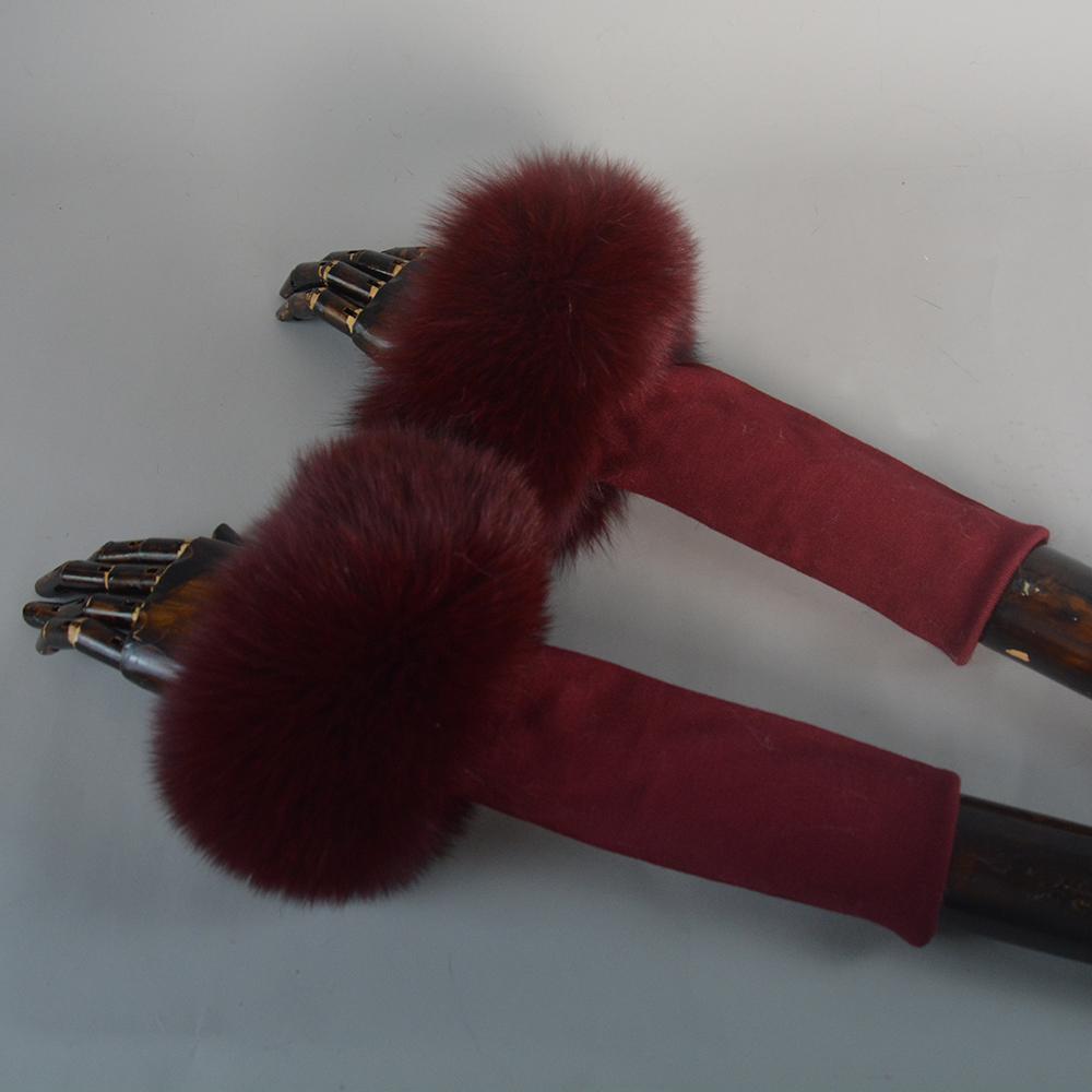 Fox Fur Cuff Arm Warmer Lady Bracelet Real Fur Wristband Glove High Quality Fox fur Cuffs Hot Sale Wrist Warmer