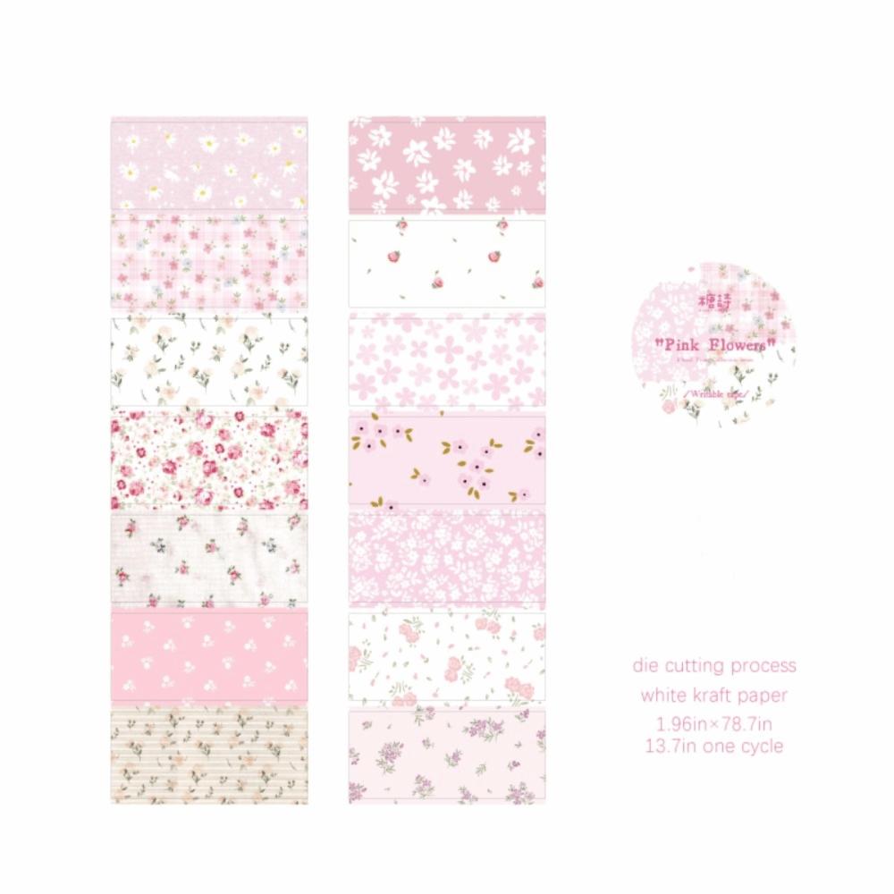 Floral Collection Series Decor Label Stickers Colored Adhesive Paper Tape New Washi Tape Journal