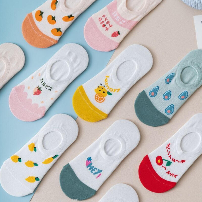 [Set of 3] Darp Women s Fashion Socks Fake Socks Slippers green