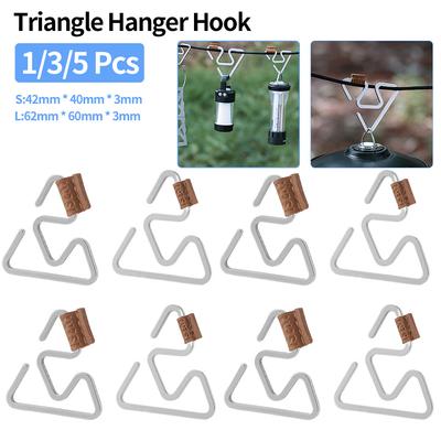 1/3/5 Piezas Gancho Colgador Triángulo Acero Inoxidable Multifuncional Gancho de Almacenamiento para Camping Picnic Barbacoa Viaje Kit de Supervivencia
