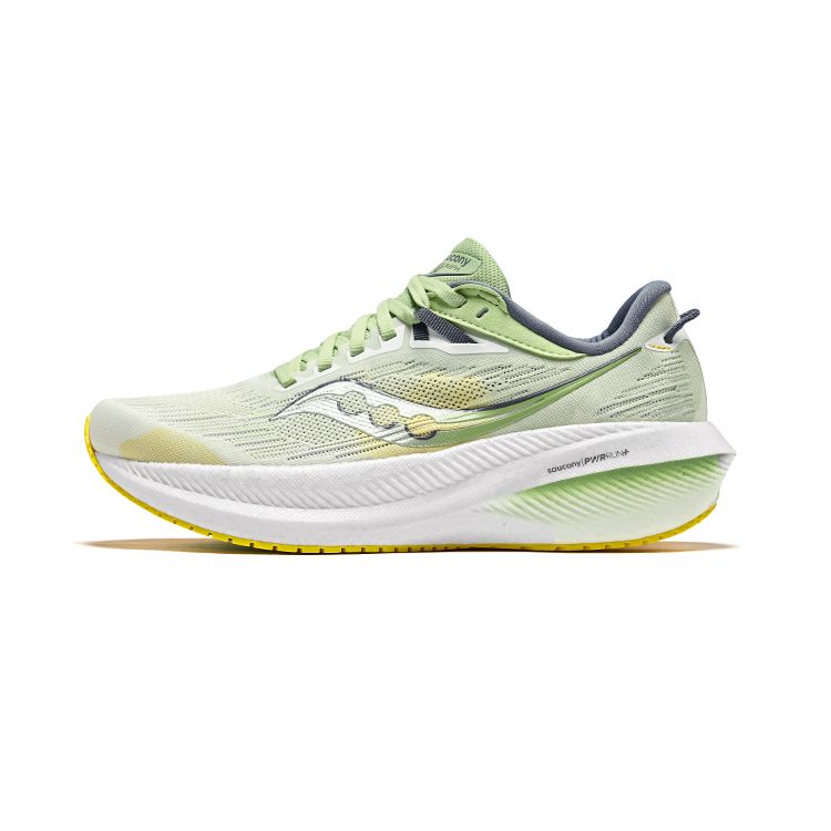 

Saucony Triumph 21 Comfortable Versatile Fabric Cushioning Breathable Low-Top Casual Running Shoes Women sneaker White Green S10881-138 37.5