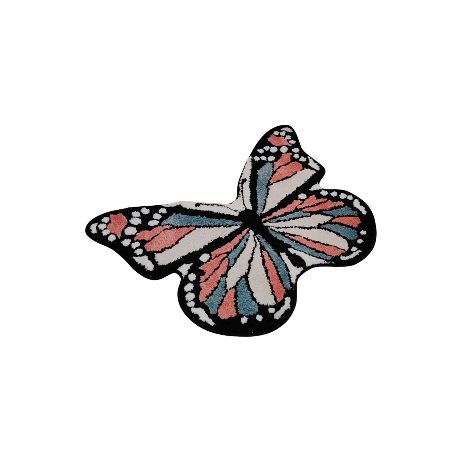 

70*100cm Butterfly-shaped Faux Cashmere Rug, Skin-friendly And Comfortable Bedside Blanket One Size