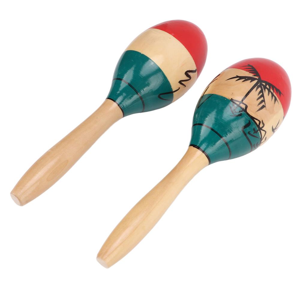 2 stk Maracas Musikkinstrument Trerangler Shaker Hånd Perkusjon Leketøy Sand Shaker for barn
