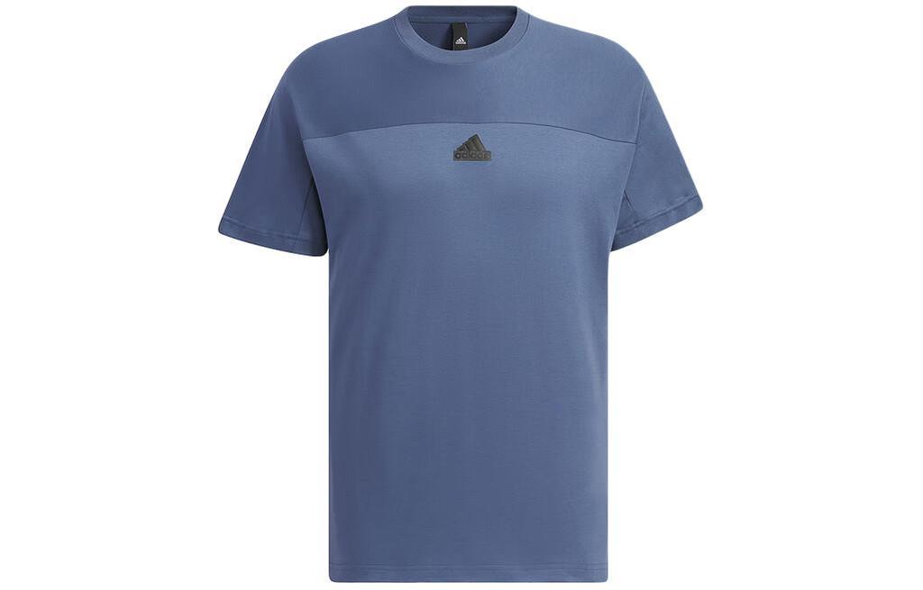 Adidas T Shirts Men's Sky Blue Crew Neck Moderate Straight Fit IT3938