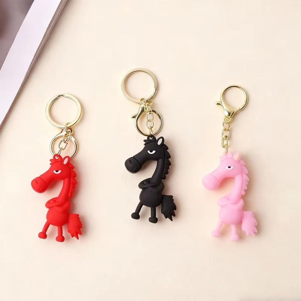 Chinese Mascot Dolls Horse Pendant Keychain The Chosen Black Horse Bag Pendant  Christmas Gifts