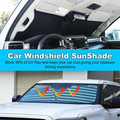 For Toyota Tundra 2022-2026 Car Sun Shade Front Window Shade Cover Visor Windshield Sunshade Storage and Folding Accessories