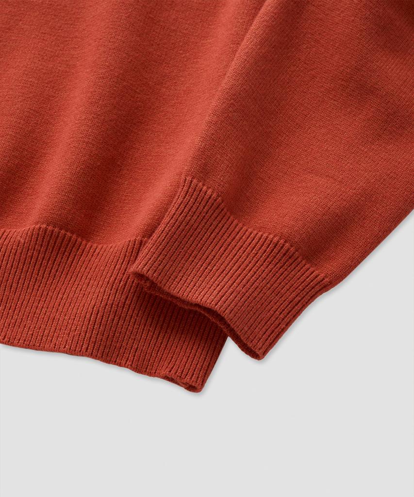 Pilpeu Hand-Embroidered Logo Knit Sweater 20(Orange)
