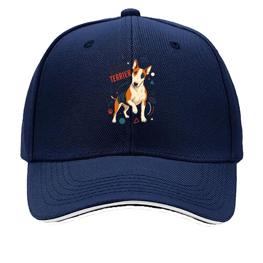 Playful Bull Terrier Pop Art Portrai Hip Hop hat Fashion Outdoor Sports Sandwich Baseball Cap