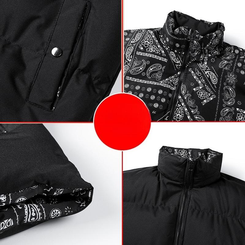 Winter Warm Quilted Jackets for Men Casual Lightweight Windproof Coat With Pockets Stand Collar Work Windbreakers Jacket Men's Thick Cargo Jackets