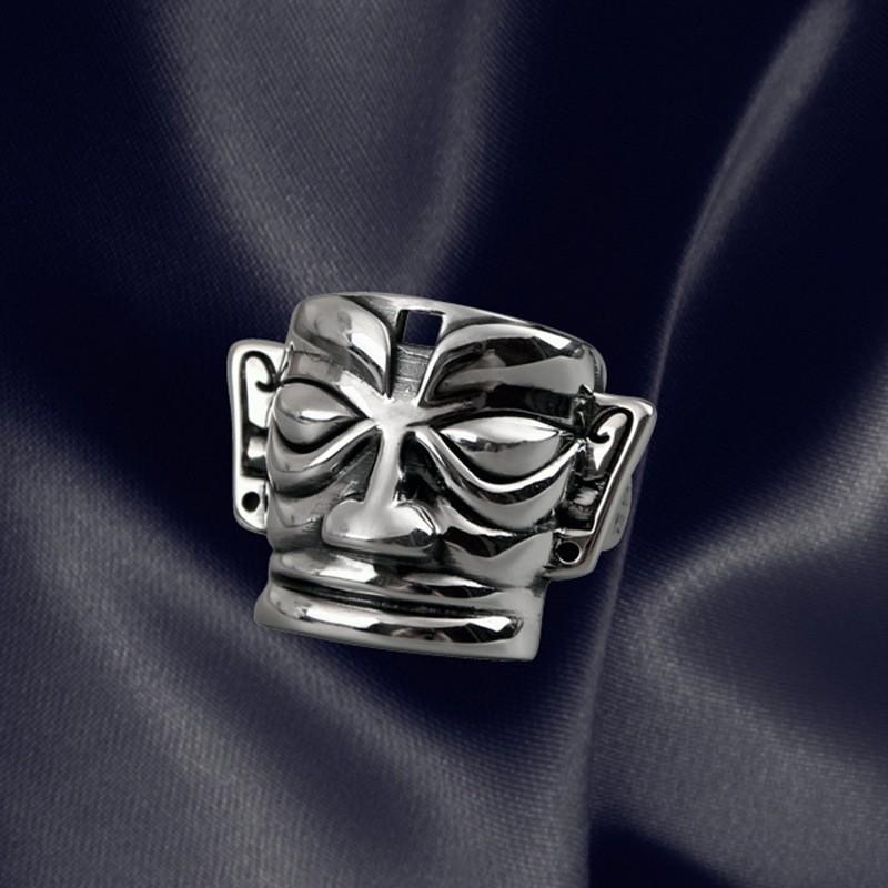 Mask Ring for Men and Women, Retro Cultural and Creative Ethnic Style, Domineering Opening, Adjustable