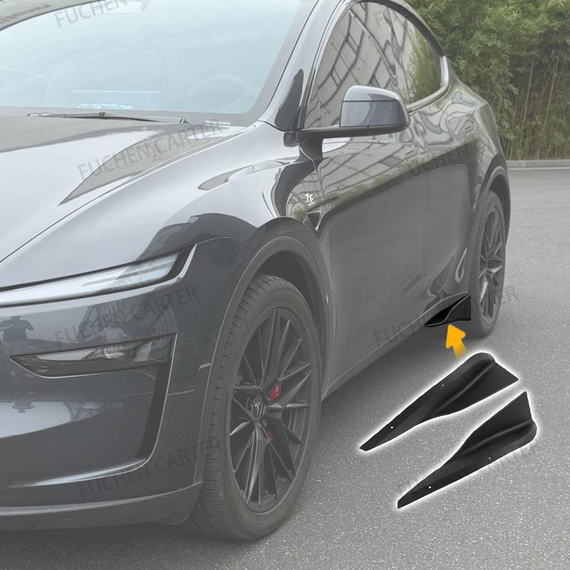 For Tesla Model Y Juniper 2025 Rear Bumper Spoiler Lip Carbon Fiber Wing Trim Anti-crash Diffuser Side Skirt Wrap Angle Splitter