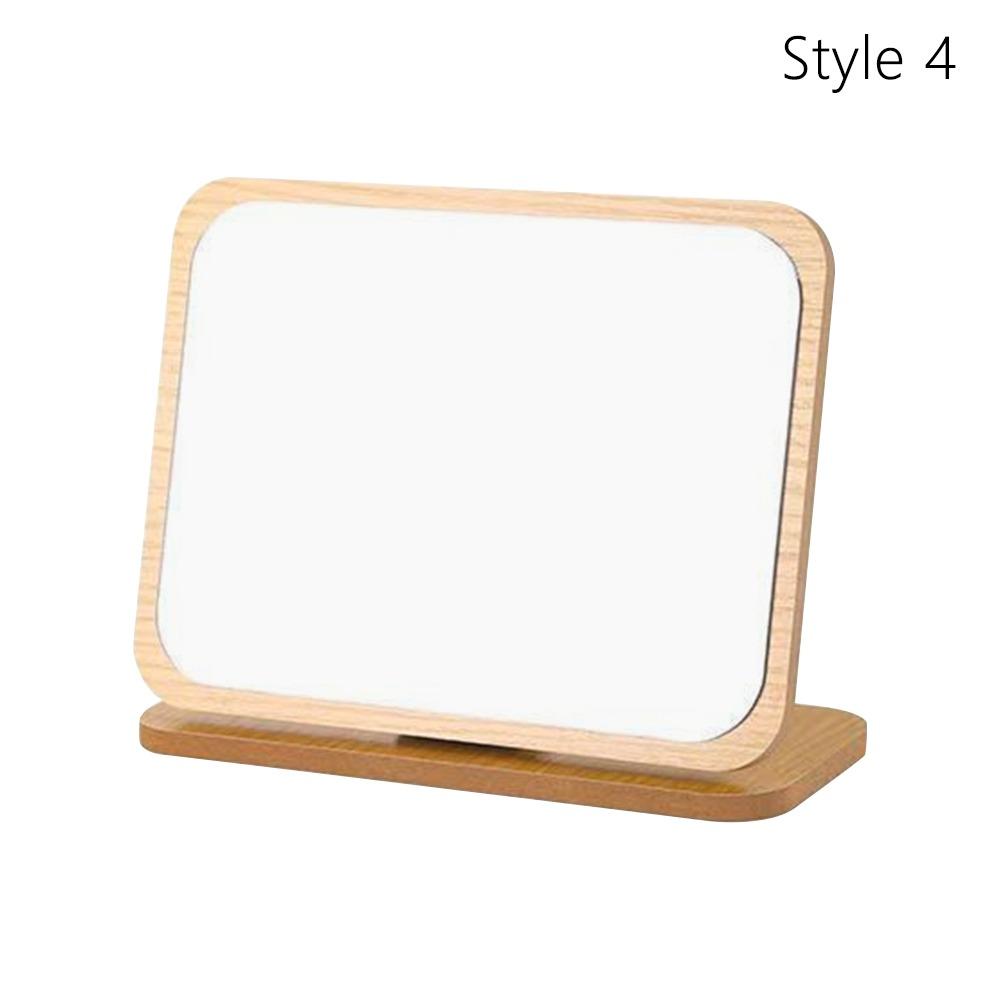 Simple Wooden Vanity Mirror Single Sided Folding Design Makeup Mirror Rotating HD Desktop Mirror Design Perfect for Home