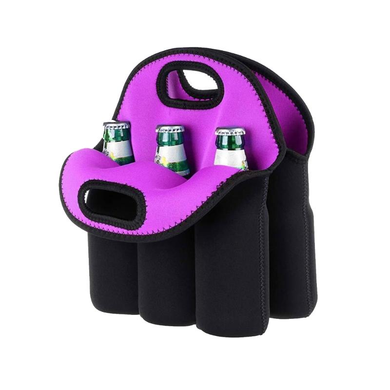 6 Pack Beer Bottle Can Insulated Beverage Carrier Beer Cooler Tote for 12oz/330ml Bottles Bottle Carrier with Handle