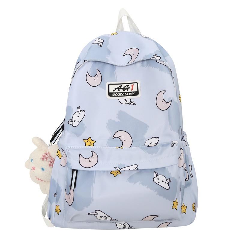 High-value Backpack, Large-capacity Schoolbag for Junior High School Students, Simple Printing, Cute and Lightweight Travel Backpack