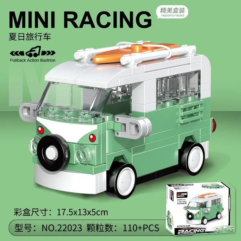 Race Car Bus Engineering Vehicles Ambulance Pull Back Scale Model Building Block Set Brick Toys  Playsets Children Boys  Girls Compatible With
