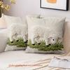 1 Pieces Embroidered Sheep Pattern Pillow Cushion Cover Polyester Pillowcase, Sofa Decorative Cushion Cov Headboard Pillow