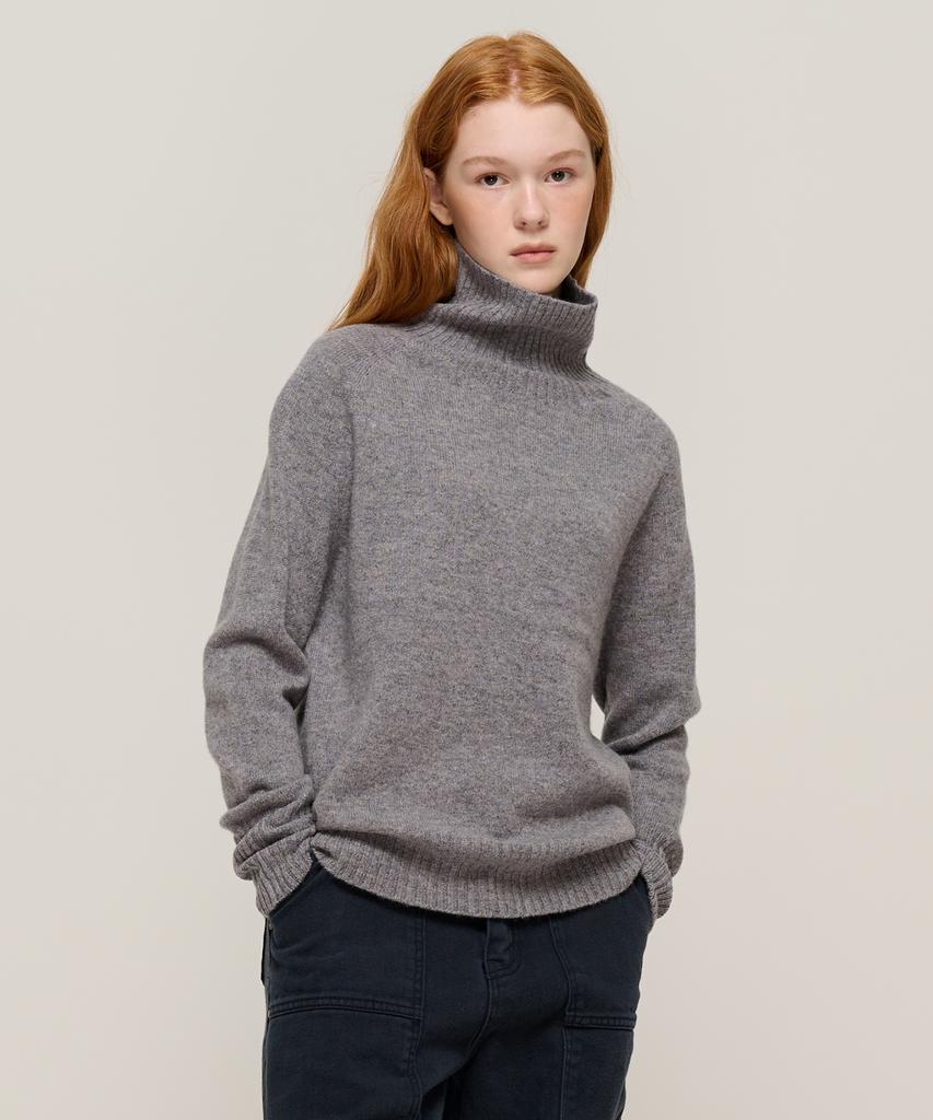 CARGOBROS FOR WOMAN Premium Wool Wholegarment High-Neck Knit (Gray)