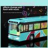 Alloy City Simulation Sightseeing Bus Model Toy With Sound And Functions Light