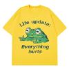 Life Update Everything Hurts Funny Frog Meme Tshirt Unisex Unisex Fashion Casual Cotton Tshirt Hiphop Loose Oversized Tshirts