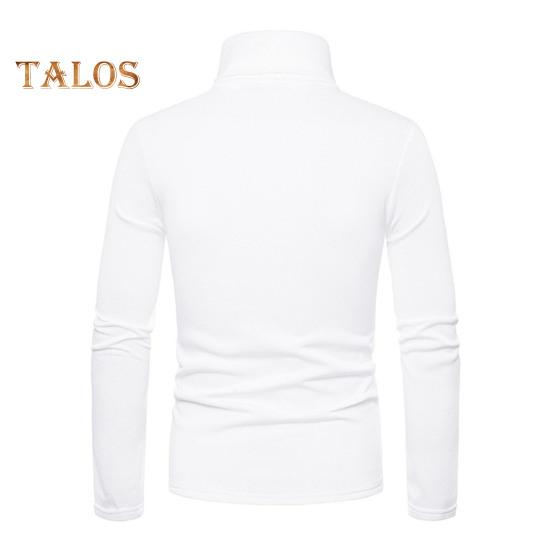 Spring Autumn Men Fitness Top Slim Fit High Collar Stretchy Long Sleeves Solid Color Pullover Fitness Sport Top Winter Bottoming Clothes