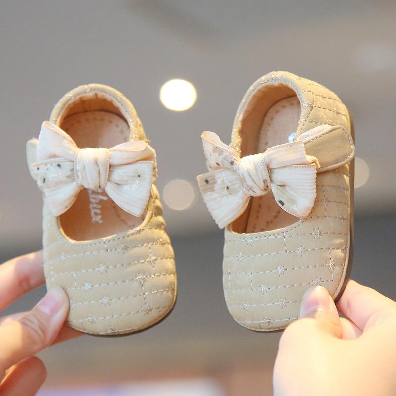 

Детская обувь для малышей, туфли принцессы в корейском стиле, новая обувь для маленьких девочек на весну и осень, одинарная обувь с бантом, модная 19 inner length about 13.5CM хаки