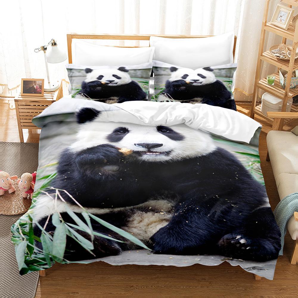 Cartoon Cute Animal Zoo Cute Version Export Picture Can Be Ordered Clear Digital Printing Three-Piece Quilt Cover