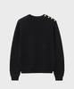 NOIRER FOR WOMAN Lux Cotton Classic Button-Up Sweater (Black)