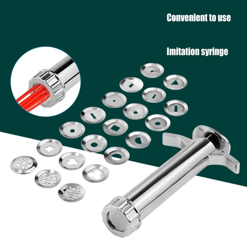 Clay Press Clay Extruder Fondant Press with 20 Tips Cake Decorating Tool Set Sugar Pastes Extruder Rotary Mold Tool Set