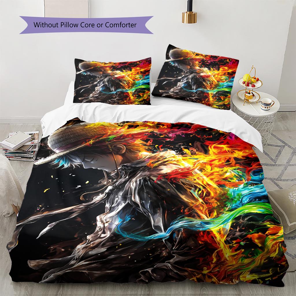 Cartoon Pattern Bedding Quilt Set Quilt Cover Pillowcase Home Decoration Birthday Gift (1 * Duvet Cover + 2 * Pillowcase, Without Core)