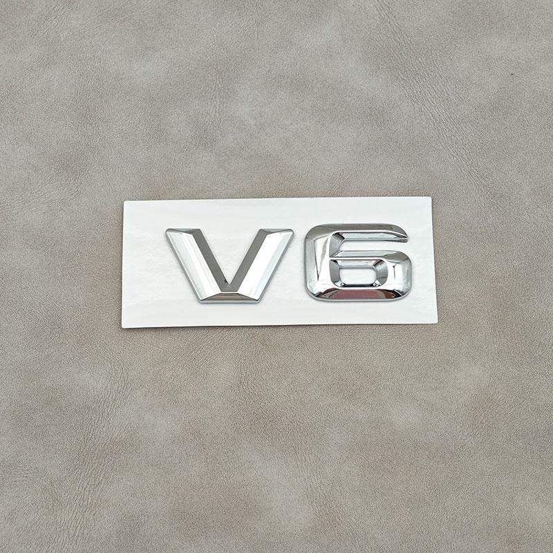 3D ABS Chrome Letters V6 V8 V10 V12 Car Fender Rear Trunk Badge Sticker For W205 W204 W213 W212 W221 Accessories