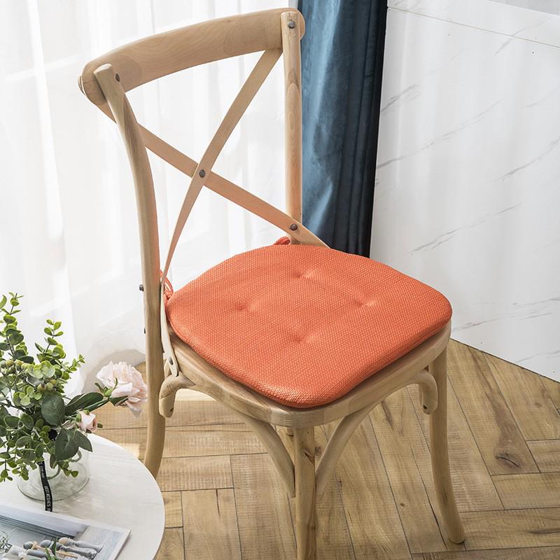 Jednokolorowa lniana poduszka na krzesło | Antypoślizgowa, uniwersalna poduszka na siedzisko na wszystkie pory roku | Nordycki design do domowego biura lub stołka do mahjonga