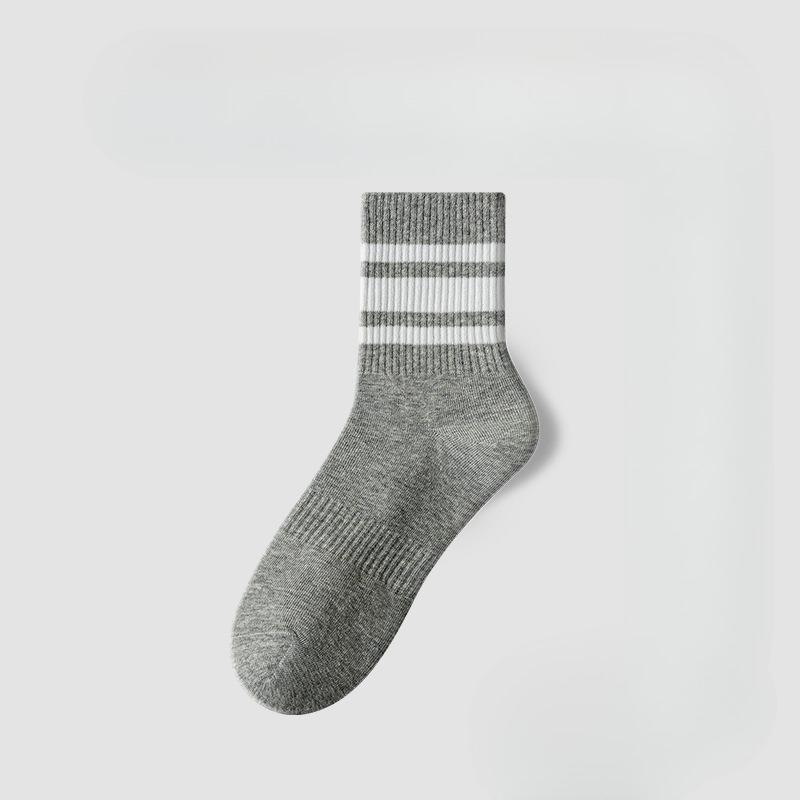 

Men and Women Spring and Autumn Pure Cotton Deodorizing Running Socks 1 pair темно-сірий колір
