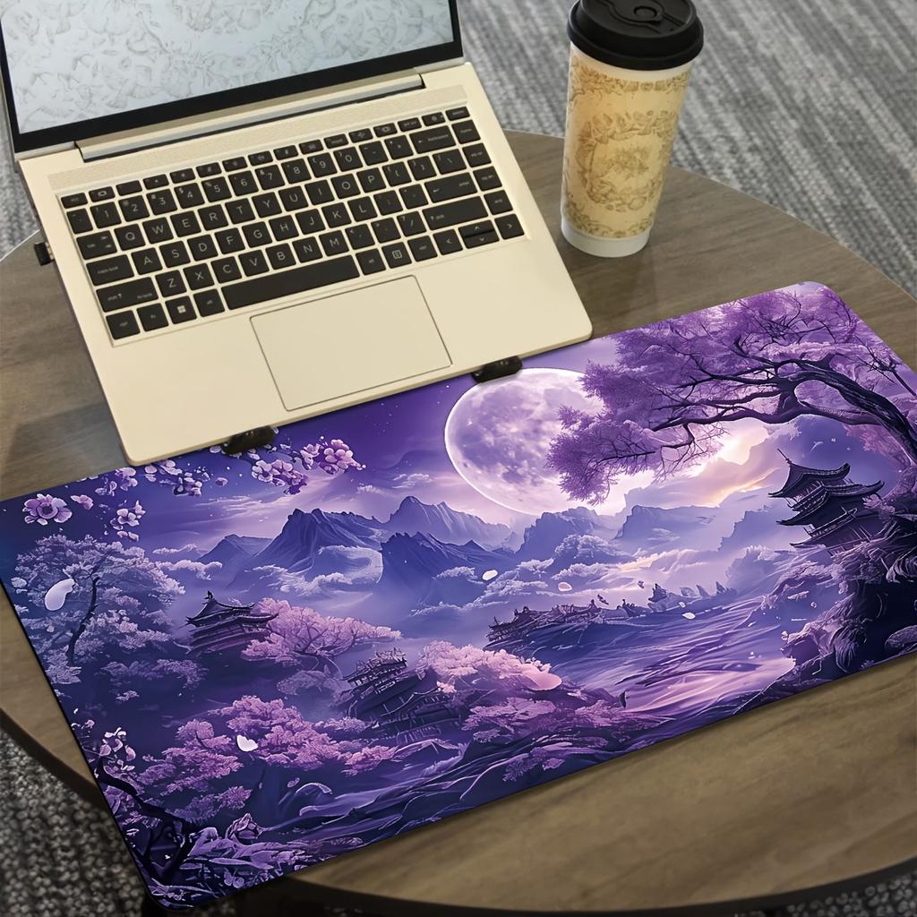 Mouse Pad Purple Fantasy Landscape Office Mouse Pads Gaming Mats Laptop Keyboard Pad Desk Mat Room Bedroom Playmat Mouse Mat