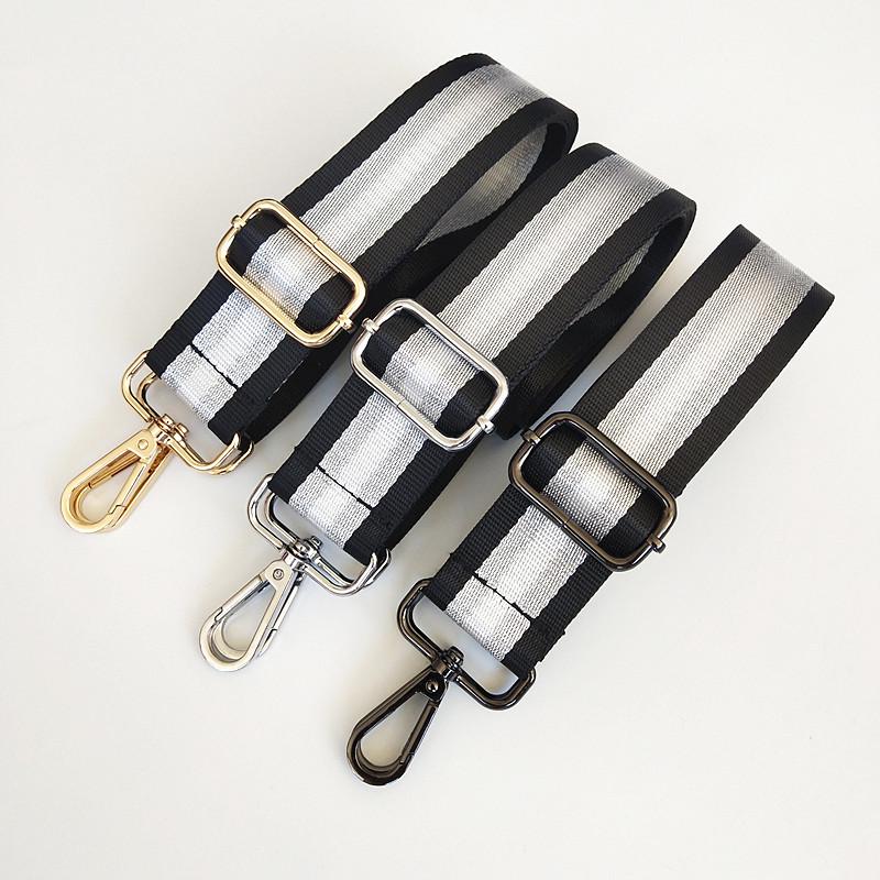 Adjustable 3.8cm Striped Nylon Crossbody Shoulder Strap for Women's Bag Replacement