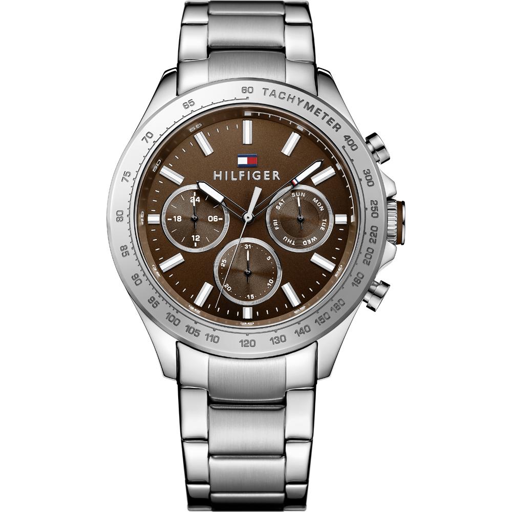 Tommy Hilfiger Historical Collection Brown Dial Silver Metal Men s Quartz Watch 1791229 коричневый
