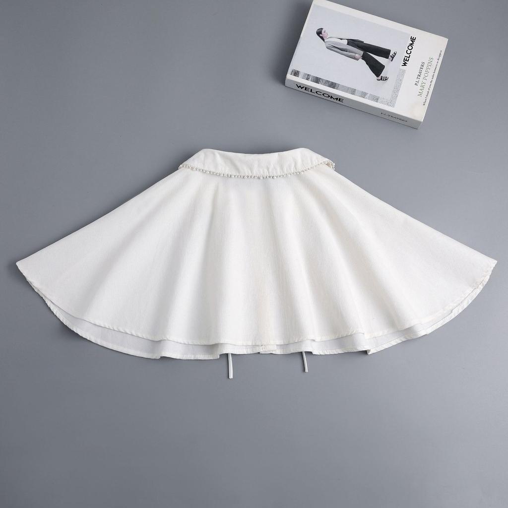 Women White Shoulder Wraps Fake Collar Classic Half Shirt Blouse Tops Detachable Collar Vintage Female Sweater False Collar