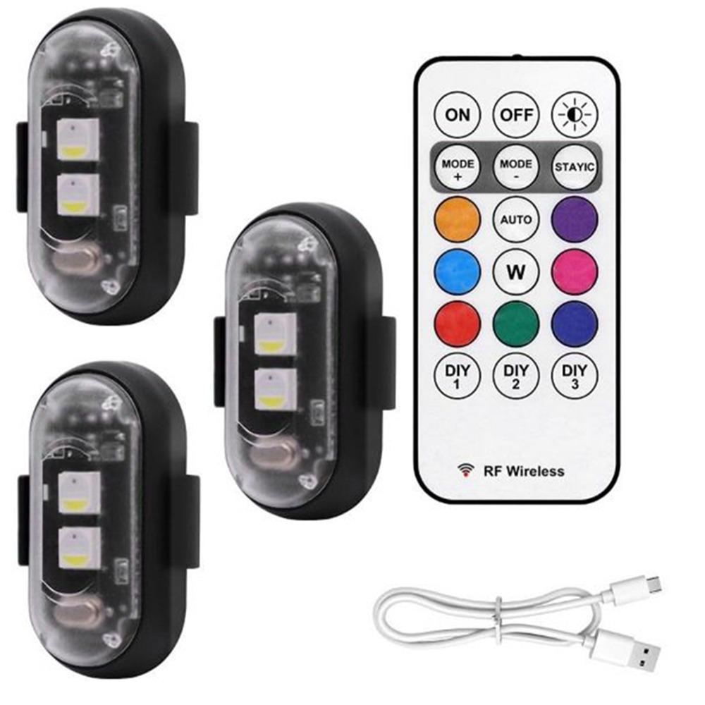 

Водонепроникні Бездротові Світлодіодні Стробоскопи Протизіткнені Манекен Сигнальна Лампа Миготливе Велосипедне Світло Велосипед 3Pcs