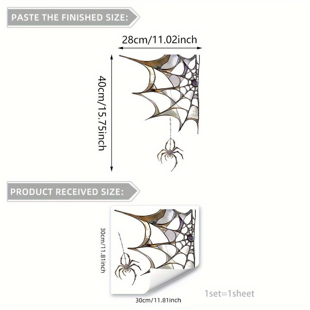 Halloween spider web holiday decoration bedroom windowsill stickers double-sided printing visible electrostatic glass film