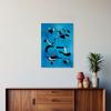 Framed - Modern Abstract Graffiti Printed Canvas Wall Art Poster Decorative Wall Art - Including Hanging Hardware