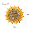 Lanhao Eco-friendly Rhinestone Sunflower Brooch - Fashionable Alloy Floral Corsage