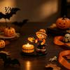 Unique Sculpture for Office Desk Halloween Campfire Tealight Holder, Mummy Ghost Scarecrow Resin Decorative Holder Wedding Candle Stand Desk,