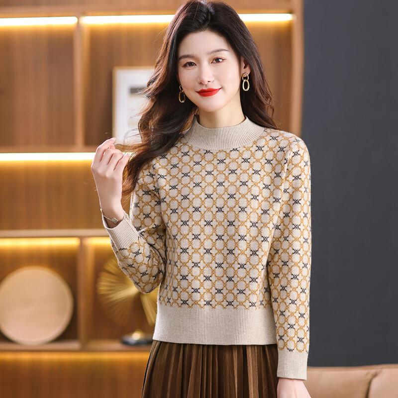 

Snowflying Women s Vintage Half-High Neck Knit Sweater XL