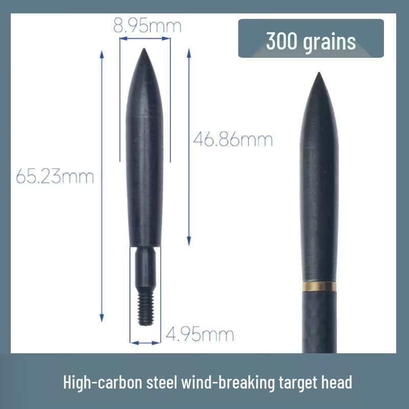 Carbon Steel Threaded Arrowhead Weights for Traditional Archery