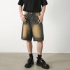 Vintage Pánské Džíny High Streets Široké Kalhoty Pánské Letní Baggy Džíny Džínové Šortky Streetwear Délka Ke Kolenům Krátké